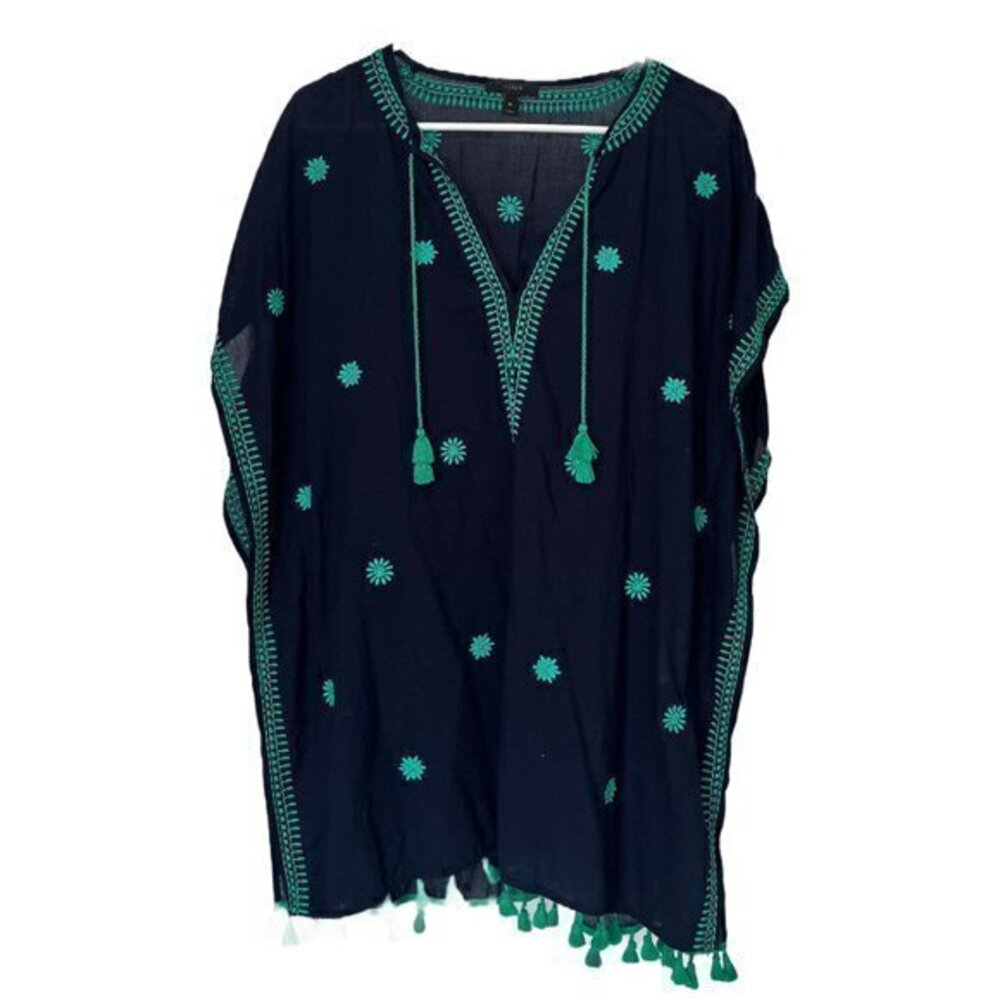 J.CREW | embroidered indian cotton beach tunic top | extra small